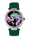 Bertha Quartz Camilla Collection Teal Leather Watch 38mm