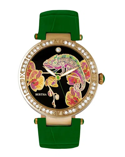 Bertha Camilla Mother-of-pearl Bracelet Watch In Green
