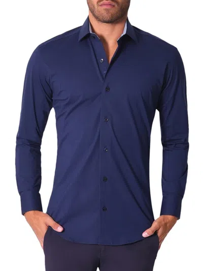 Bertigo Men's Contrast Cuff Shirt In Navy