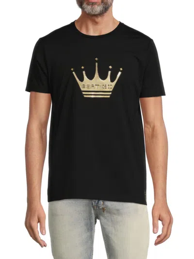 Bertigo Men's Crown Rhinestone T Shirt In Black