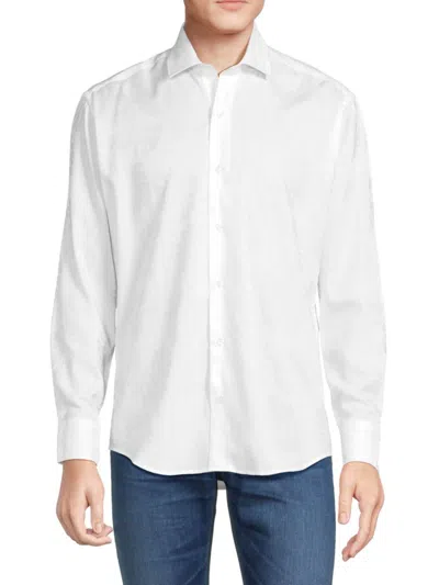 Bertigo Men's Floral Long Sleeve Shirt In White