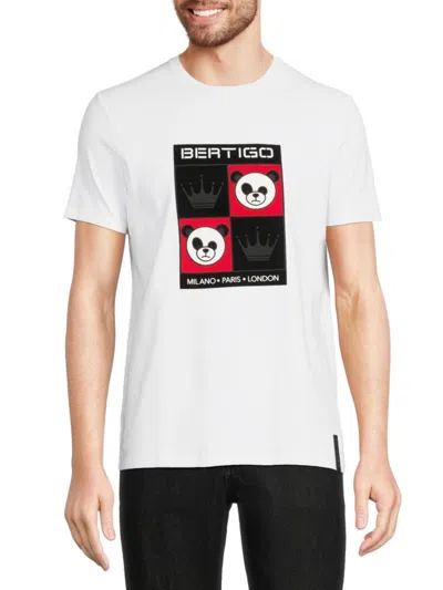 Bertigo Men's Freddie Panda Logo T Shirt In White