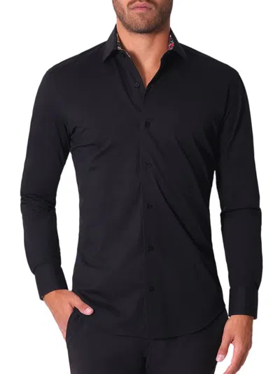 Bertigo Men's Solid Button Down Shirt In Black