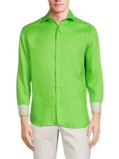 Bertigo Men's Long Sleeve Shirt In Lime