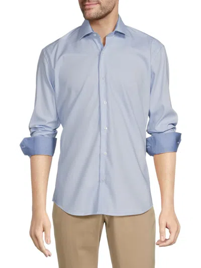 Bertigo Men's Pattern Button Down Shirt In Blue
