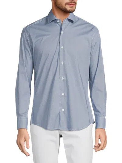 Bertigo Men's Slim Fit Button Down Shirt In Navy White