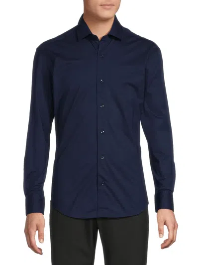 Bertigo Men's Solid Shirt In Navy