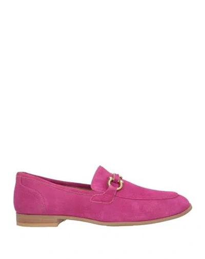 Bervicato Woman Loafers Fuchsia Size 8 Cow Leather In Pink