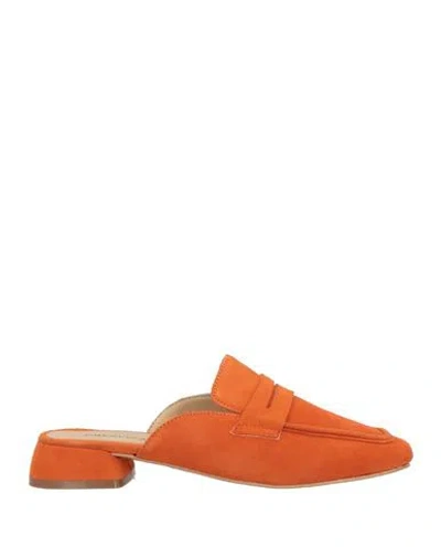 Bervicato Woman Mules & Clogs Orange Size 8 Leather