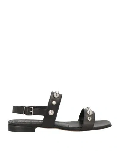 Bervicato Woman Sandals Black Size 8 Leather