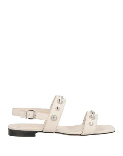 Bervicato Woman Sandals Ivory Size 8 Leather In White