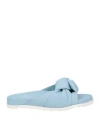 Bervicato Woman Sandals Sky Blue Size 8 Leather In Blue