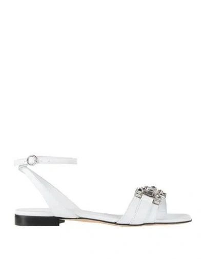 Bervicato Woman Sandals White Size 8 Leather