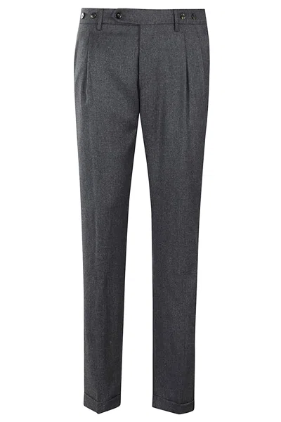 Berwich 2 Pinces Risvolto Al Fondo - Bottoni Bretella In Gray