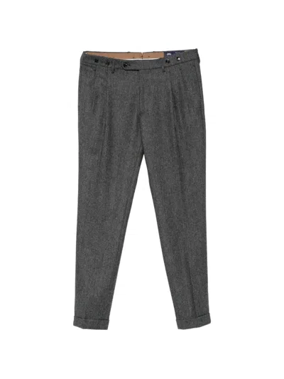 Berwich Barber Herringbone-pattern Wool Trousers In Multi