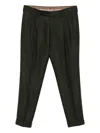 Berwich Herringbone Pattern Relaxed Fit Pants In Black