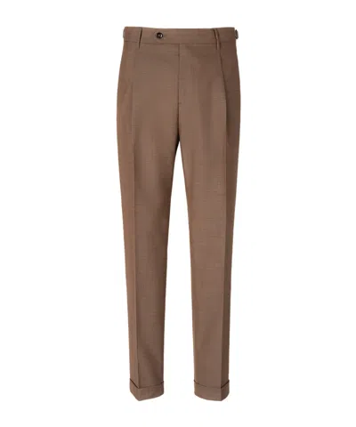 Berwich Belt-loop Casual Pants In Brown