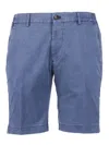 Berwich Blue Button Closure Tailored Shorts In Blue