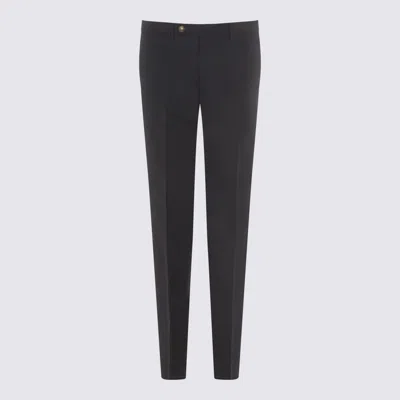 Berwich Black Virgin Wool Pants In Brown