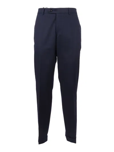 Berwich Blue Yretro Long Tailored Straight-leg Pants