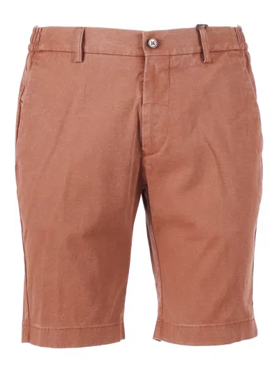 Berwich Brown Button Closure Tailored Shorts In Pink