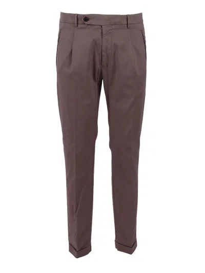 Berwich Brown Tailored Tapered Subtle Straight-leg Pants In Black
