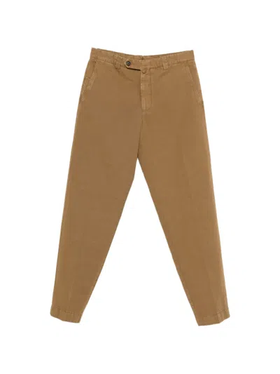 Berwich Vullcano Slim-cut Trousers In Brown
