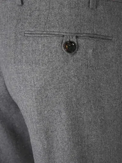 Berwich Button-fastening Pleated Trousers In Grey