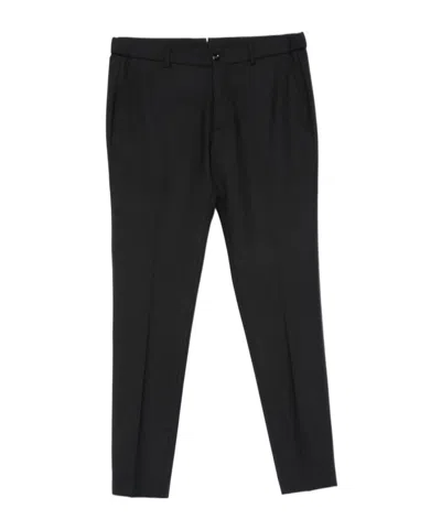Berwich Casual Pants With Belt Loops In Black