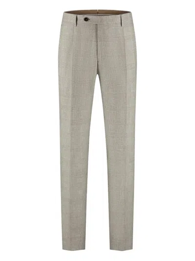 Berwich Check-pattern Trousers In Gray