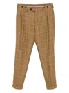 Berwich Classic Plaid Relaxed Fit Pants In Brown