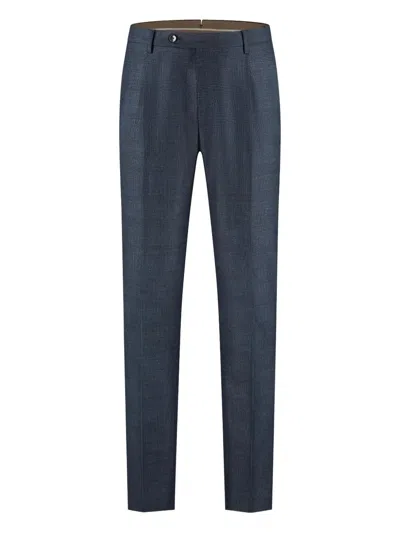 Berwich Checked Trousers In Blue