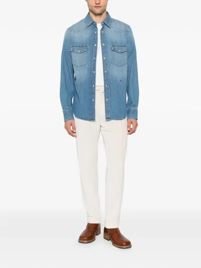 Berwich Chiaia Gd Pleated Corduroy Trousers In White
