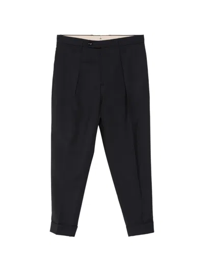 Berwich Chiaia Pleated Cuffed Trousers In Black