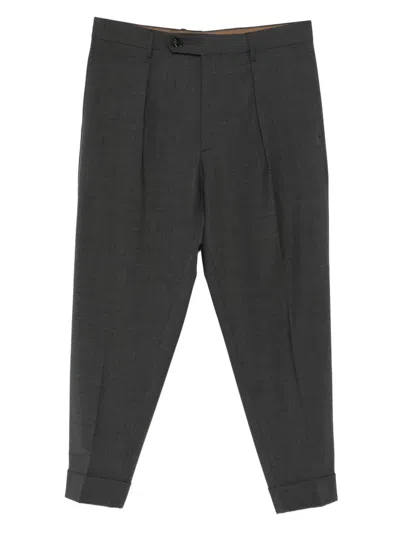 Berwich Chiaia Pleated Cuffed Trousers In Gray