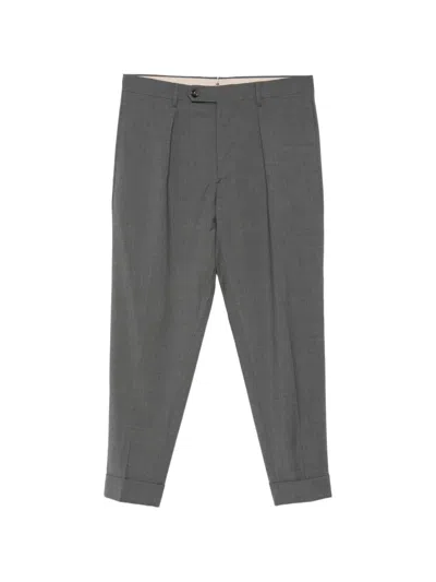 Berwich Chiaia Pleated Cuffed Trousers In Gray