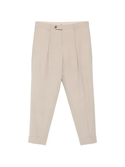 Berwich Chiaia Pleated Cuffed Trousers In Neutral