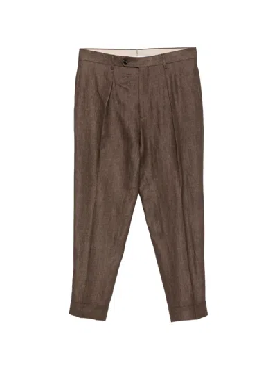 Berwich Chiaia Pleated Tailored Trousers In Brown
