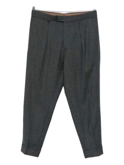 Berwich Chiaia Pleated Trousers In Brown