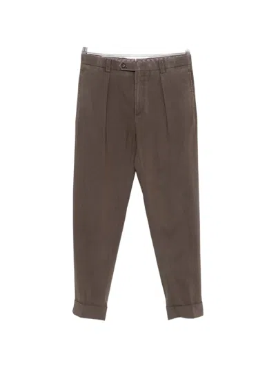 Berwich Chiaia Pleated Trousers In Brown