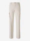 Berwich Cotton Cargo Pants In White