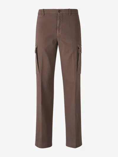 Berwich Twill Cargo Pants In Brown