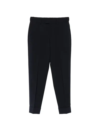 Berwich Cropped Turn-up Trousers In Black