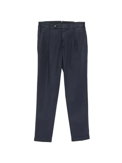 Berwich Cuffed Pleated Trousers In Blue