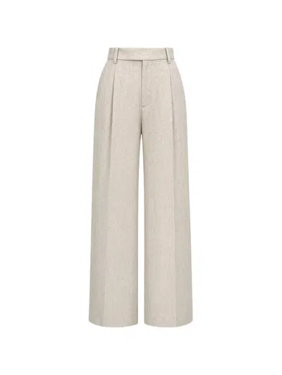 Berwich Double-pleated Linen Palazzo Pants In White
