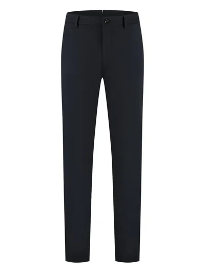 Berwich Elax Belt-loops Trousers In Blue