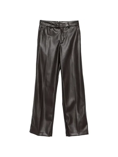 Berwich Faux-leather Wide-leg Trousers In Black