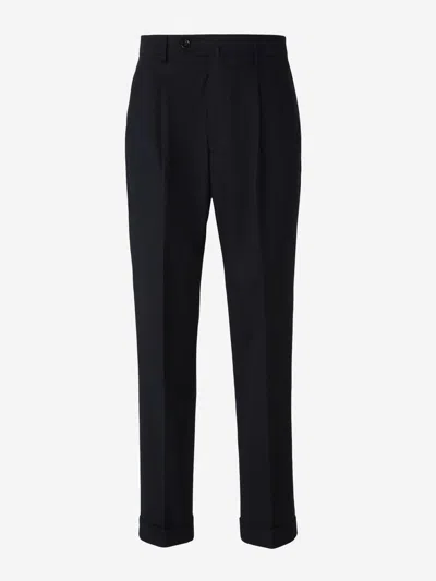Berwich Formal Cotton Pants In Blue