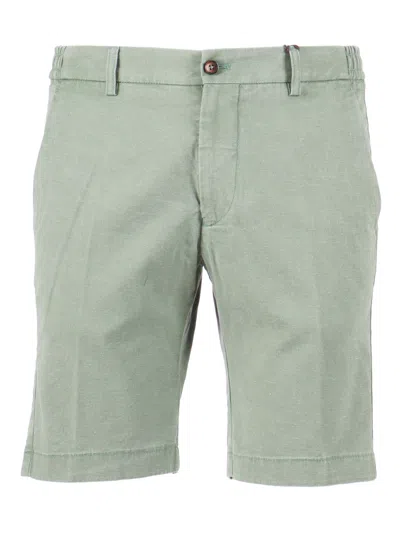 Berwich Green Button Closure Tailored Shorts In Gray