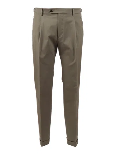 Berwich Green Tailored Retro Long Straight-leg Pants In Gray